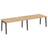 Onix Wood Стол переговорный (2 столешницы) OW.PRG-2.4 Тиквуд Светлый/Дуб Темный/Металл Антрацит 3160