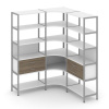 Shelf System Трехсекционный угловой стеллаж пятиярусный с ящиками SN.STMU-531 Белый/Вяз Благородный/