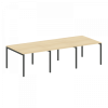 Metal System Quattro Переговорный стол (3 столешницы) на П-оразном м/к 40БП.ПРГ-3.1 Дуб Наварра/Мета