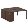 Metal System Quattro Рабочая станция с шкафом-купе на П-образном м/к 50БП.РС-СШК-1.2 Т Венге Цаво/Ме
