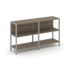 Shelf System Двухсекционный стеллаж двухярусный SN.STM-221 Вяз Благородный/Металл Серый 1590*400*879