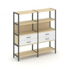 Shelf System Двухсекционный стеллаж четырехярусный с ящиками SN.STM-422