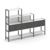 Shelf System Трехсекционный стеллаж четырех/трех/двухярусный с ящиками SN.STM-431 Белый/Антрацит/Мет