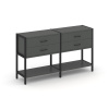 Shelf System Двухсекционный стеллаж двухярусный с ящиками SN.STM-222 Антрацит/Металл Черный 1590*400