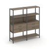 Shelf System Двухсекционный стеллаж четырехярусный с ящиками SN.STM-422 Вяз Благородный/Металл Антра