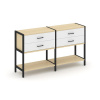 Shelf System Двухсекционный стеллаж двухярусный с ящиками SN.STM-222 Акация Лорка/Белый/Металл Черны