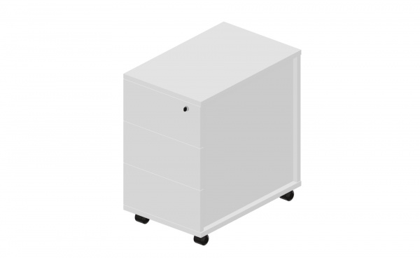 Тумба мобильная узкая 3 ящика без ручек UMP3N