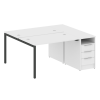 Metal System Quattro Рабочая станция с тумбой на П-образном м/к 40БП.РС-СТП-2.2 Белый/Металл Антраци
